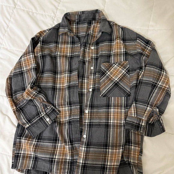 SHEIN Other - SHEIN Oversized Plaid Flannel Shirt